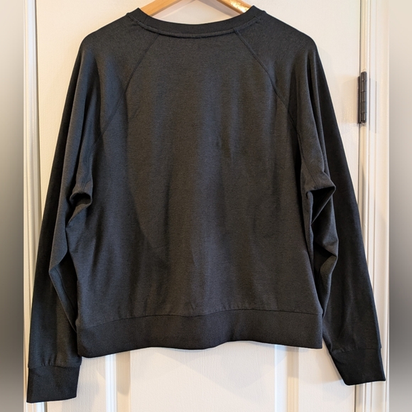 Vuori Daydream Crew Long Sleeve Shirt Black Heather Size L Athleisure Minimalist - Picture 11 of 15